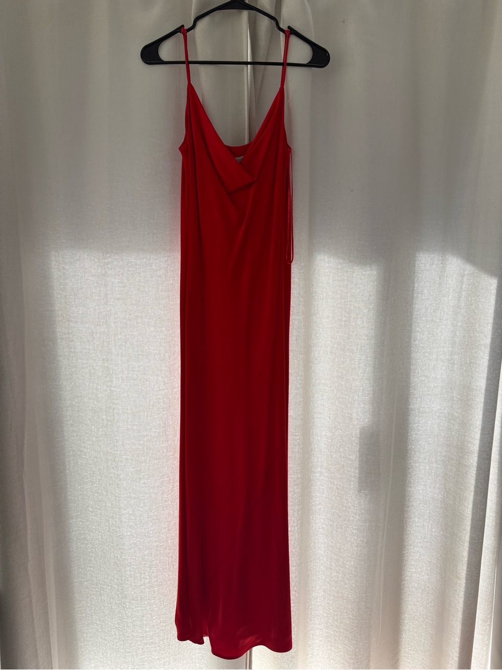 Zara Red Spaghetti-Strap Maxi Slip Dress